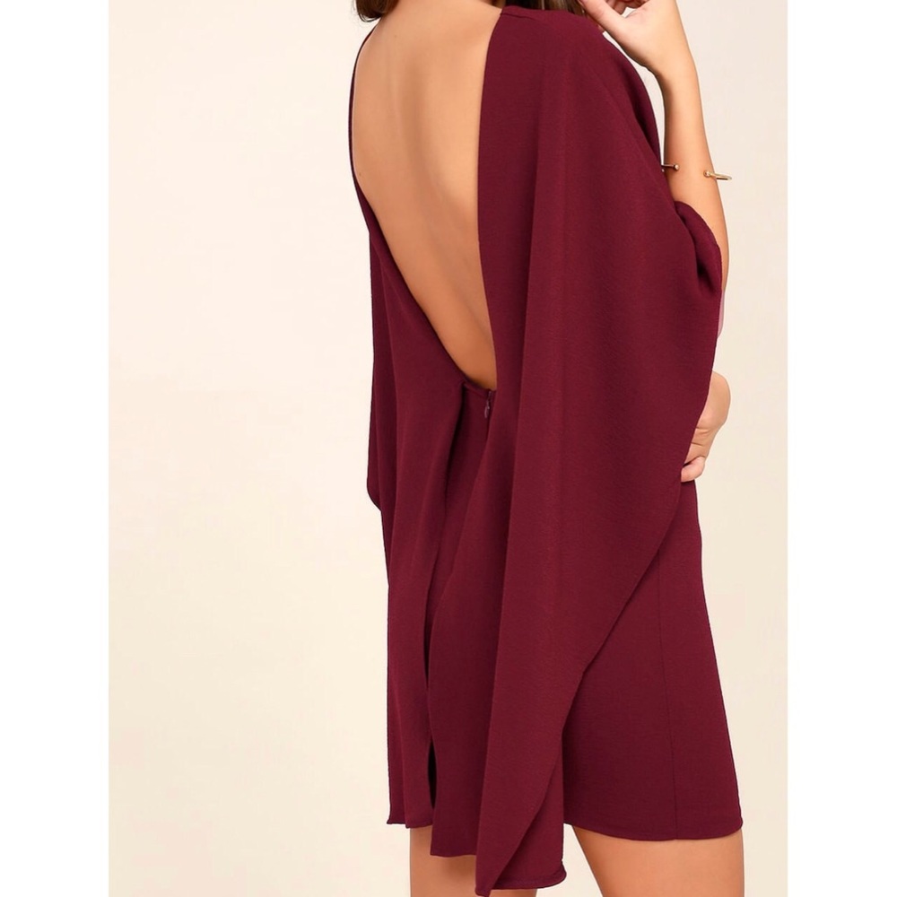 Burgundy backless dress